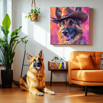 "Cowboy"Pet Canvas