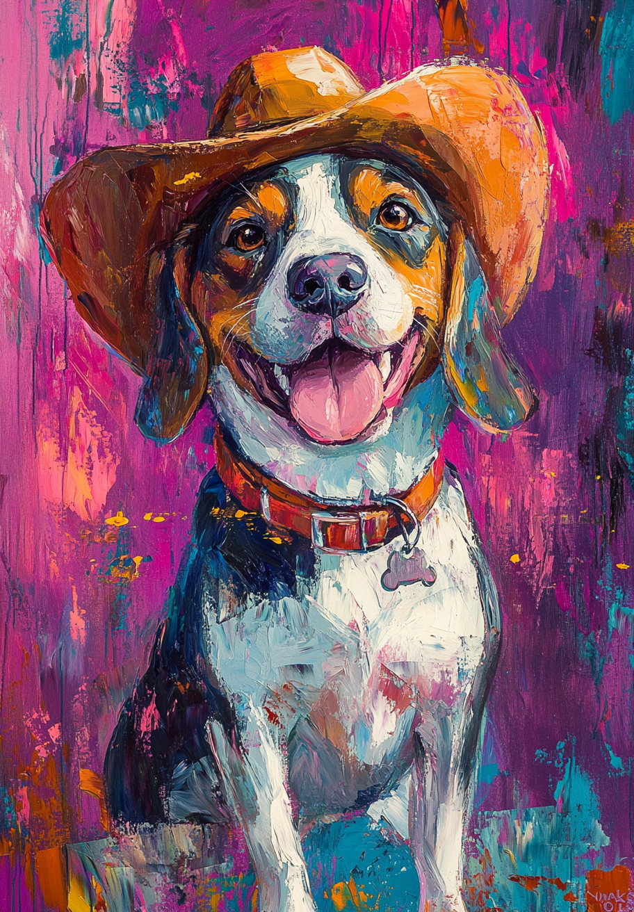 "Cowboy"Pet Canvas