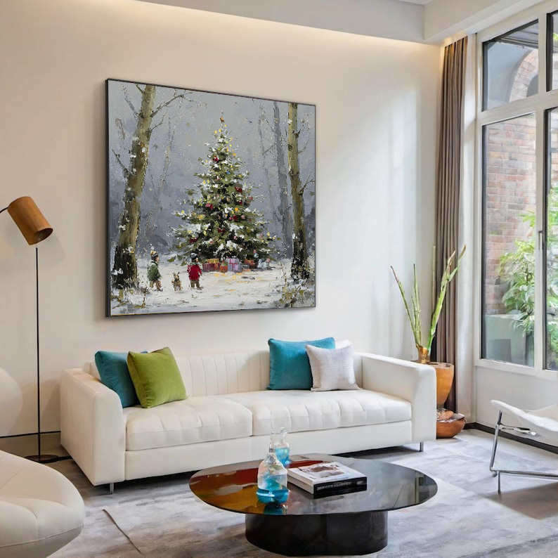 Winter Woodland Cheer – Hand-Painted Christmas Tree Landscape