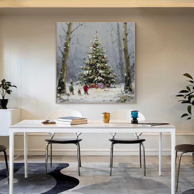 Winter Woodland Cheer – Hand-Painted Christmas Tree Landscape