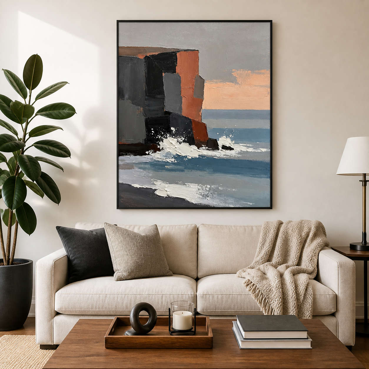 Abstract Coastal Wall Art | Geometric Shore