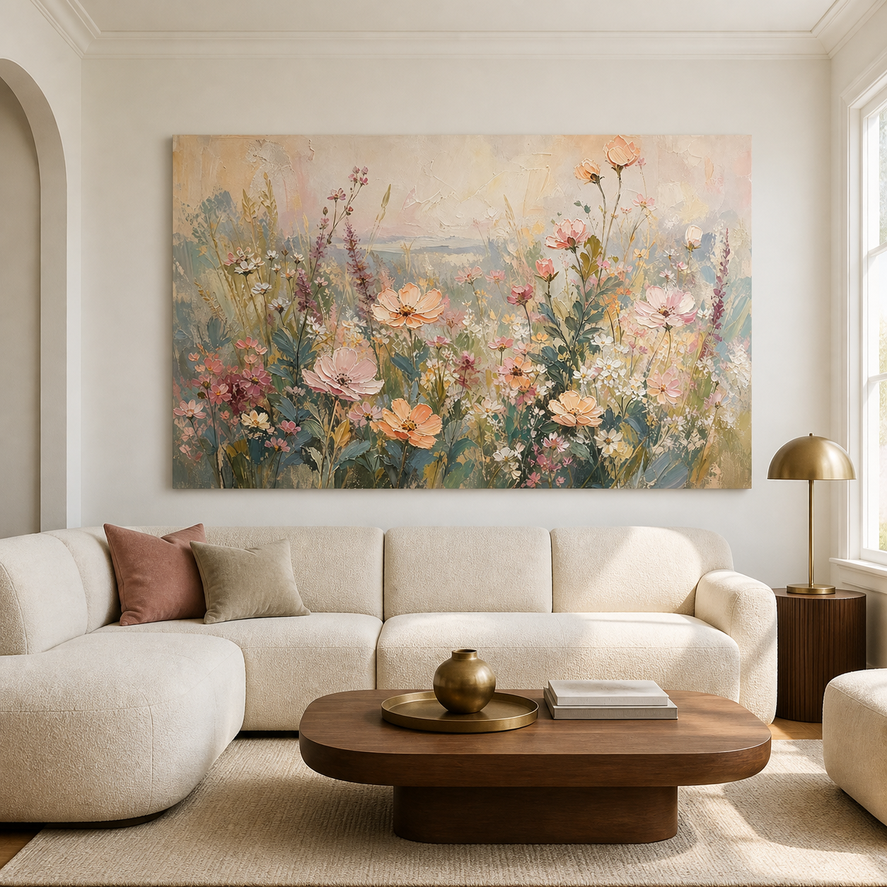 Pastel Wildflower Wall Art | Blush Meadow