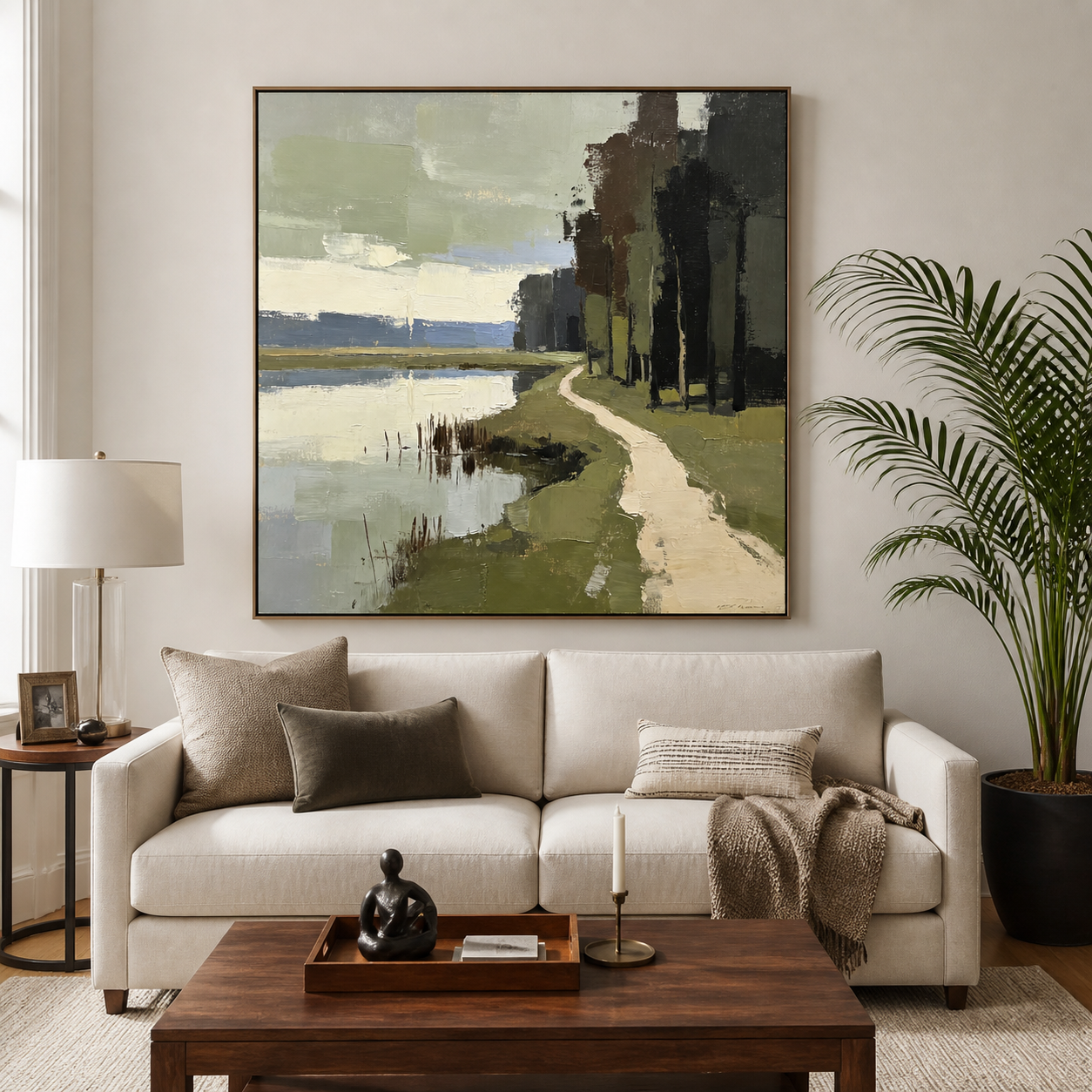 Abstract Lake Landscape Wall Art | Path by the Water