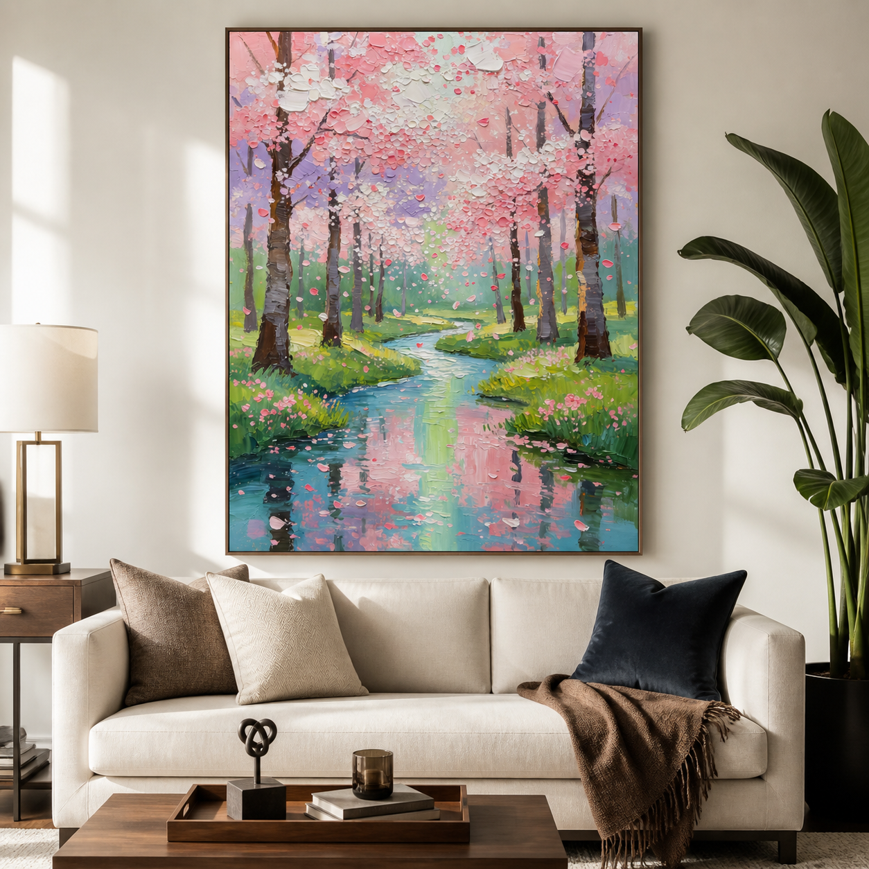 Pink Cherry Blossom Wall Art | Petal Stream