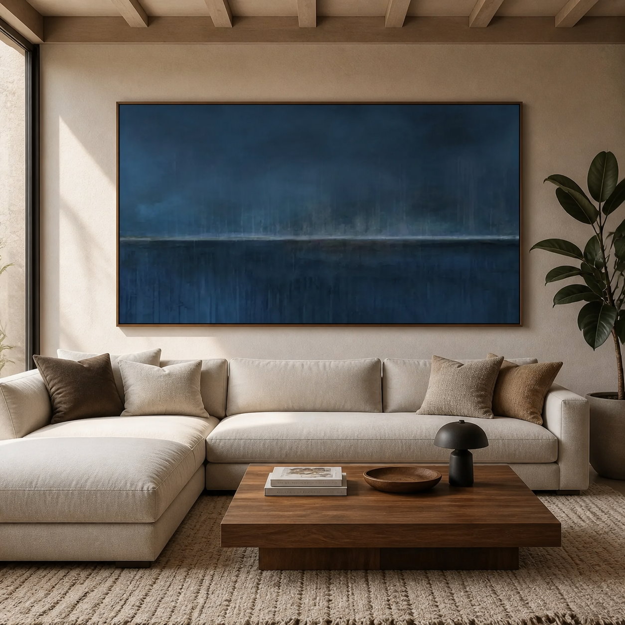 Blue Abstract Wall Art | Midnight Horizon