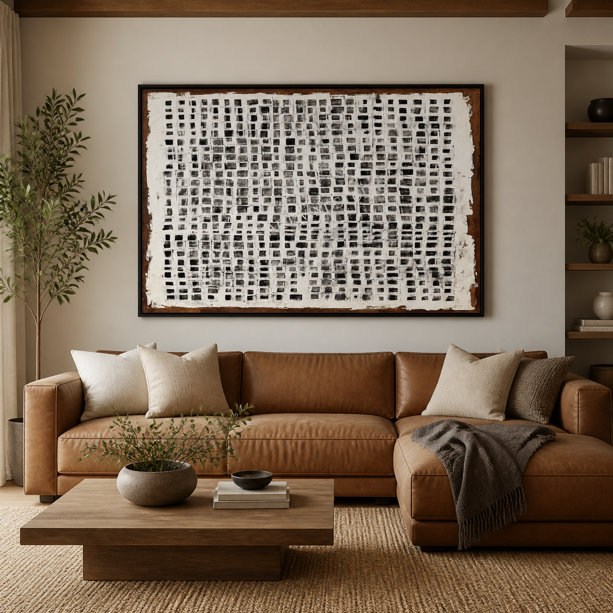 Black and White Abstract Wall Art | Broken Grid
