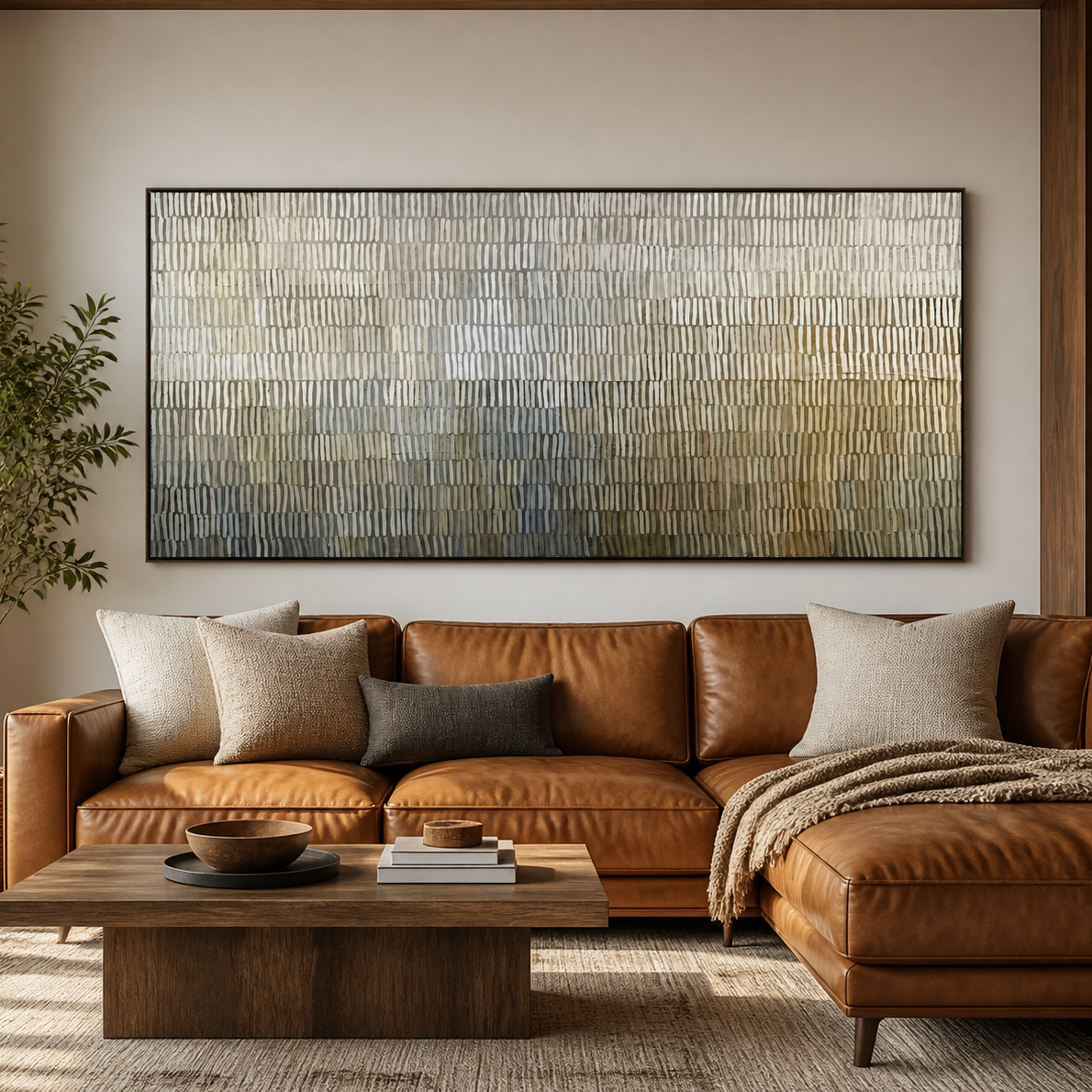 Neutral Abstract Wall Art | Faded Frequencies