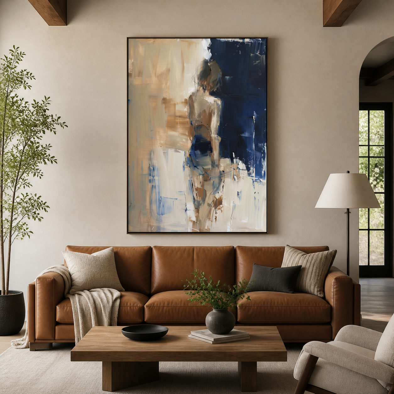 Blue Abstract Figure Wall Art | Quiet Passage