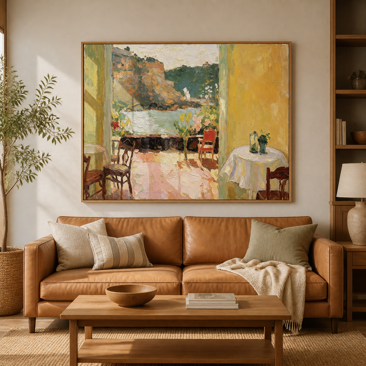 Mediterranean Café Wall Art | Table by the Water