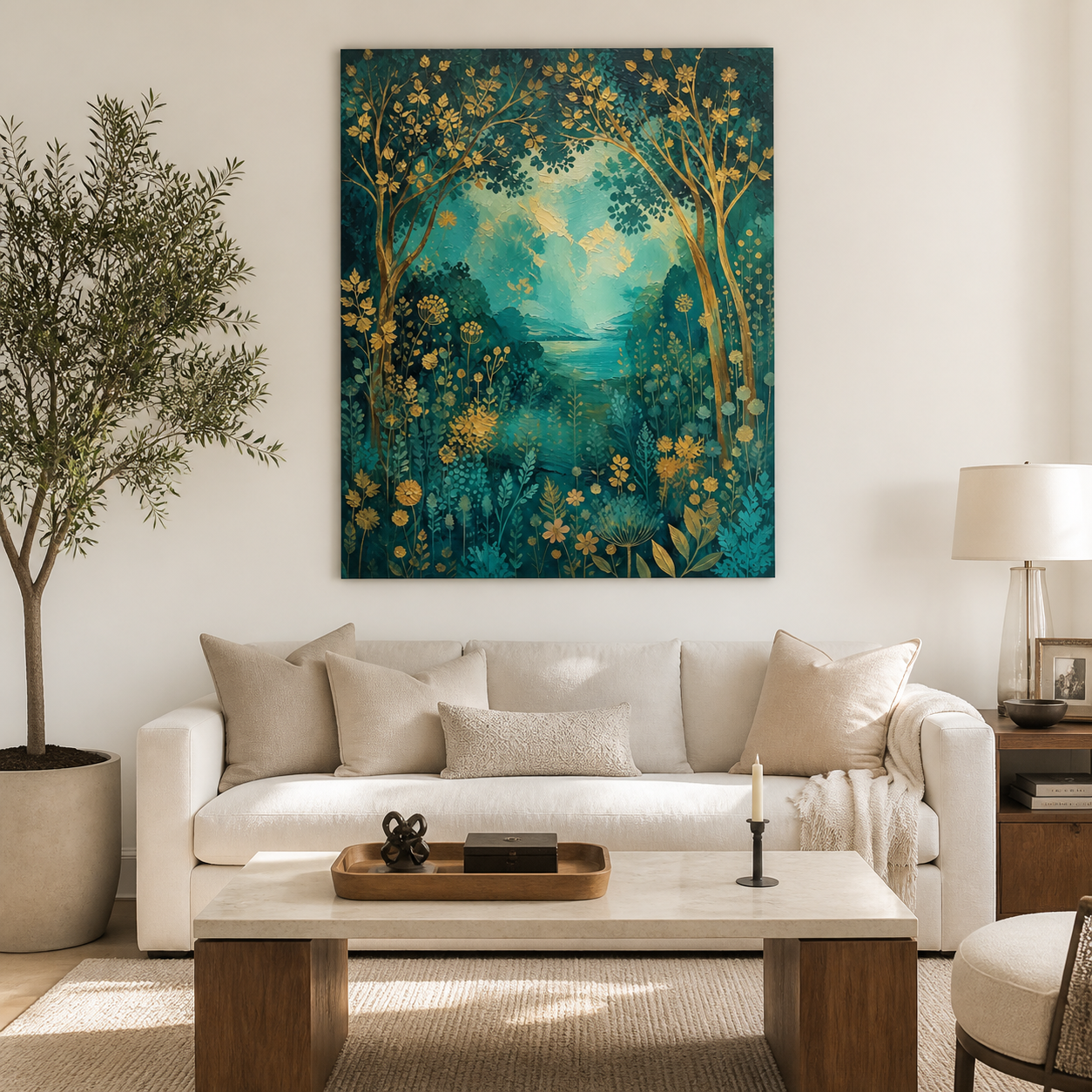 Teal Botanical Wall Art | Secret Lake Garden
