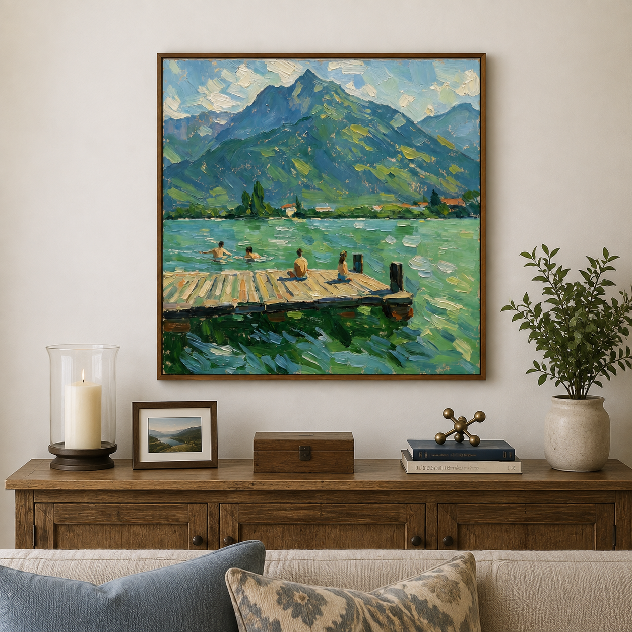 Mountain Lake Wall Art | Summer at the Dock