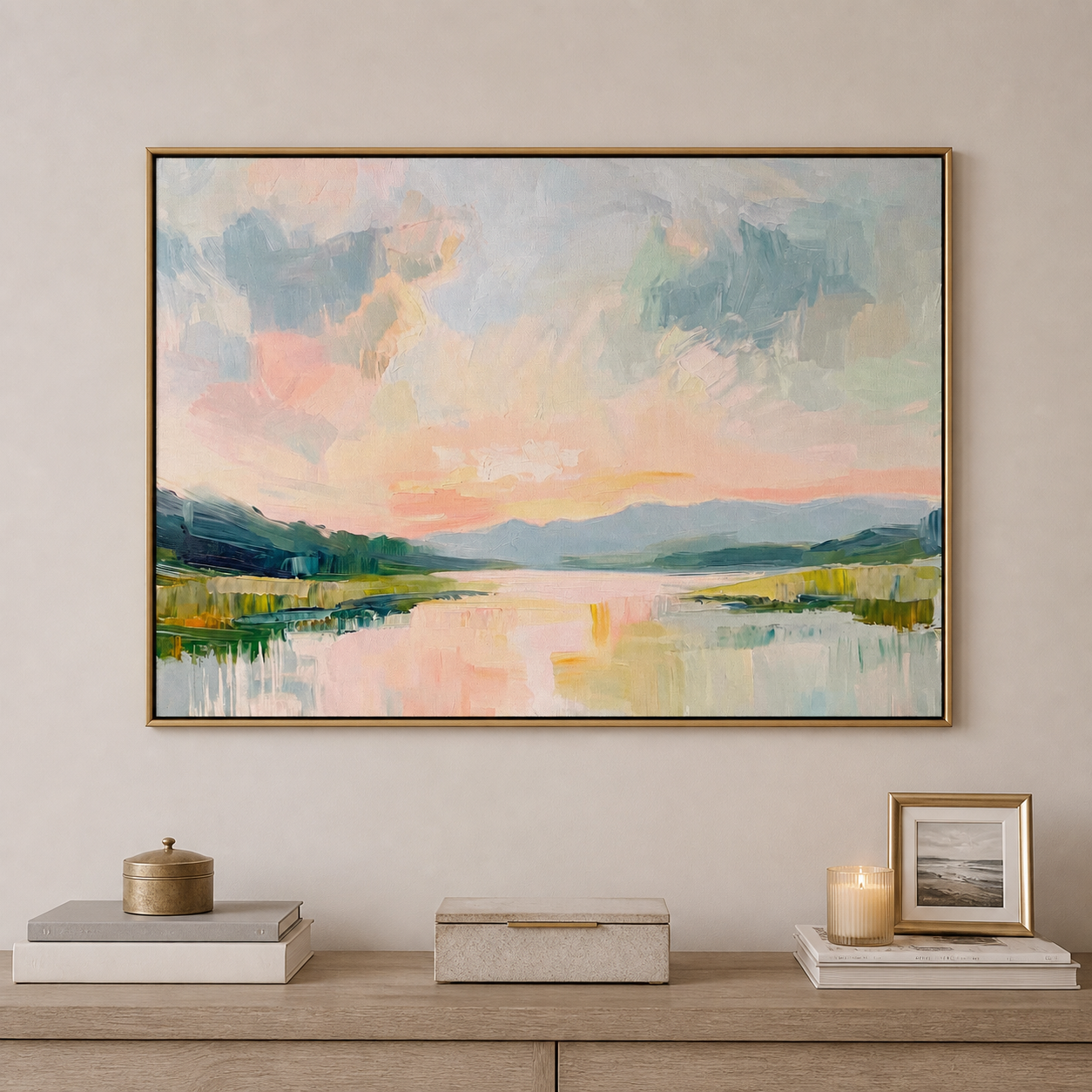 Pastel Landscape Wall Art | Blush Horizon