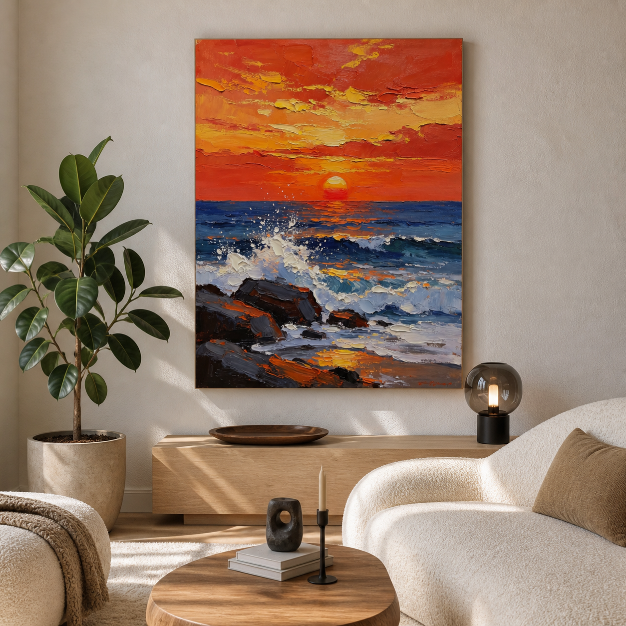 Sunset Ocean Wall Art | Ember Tide