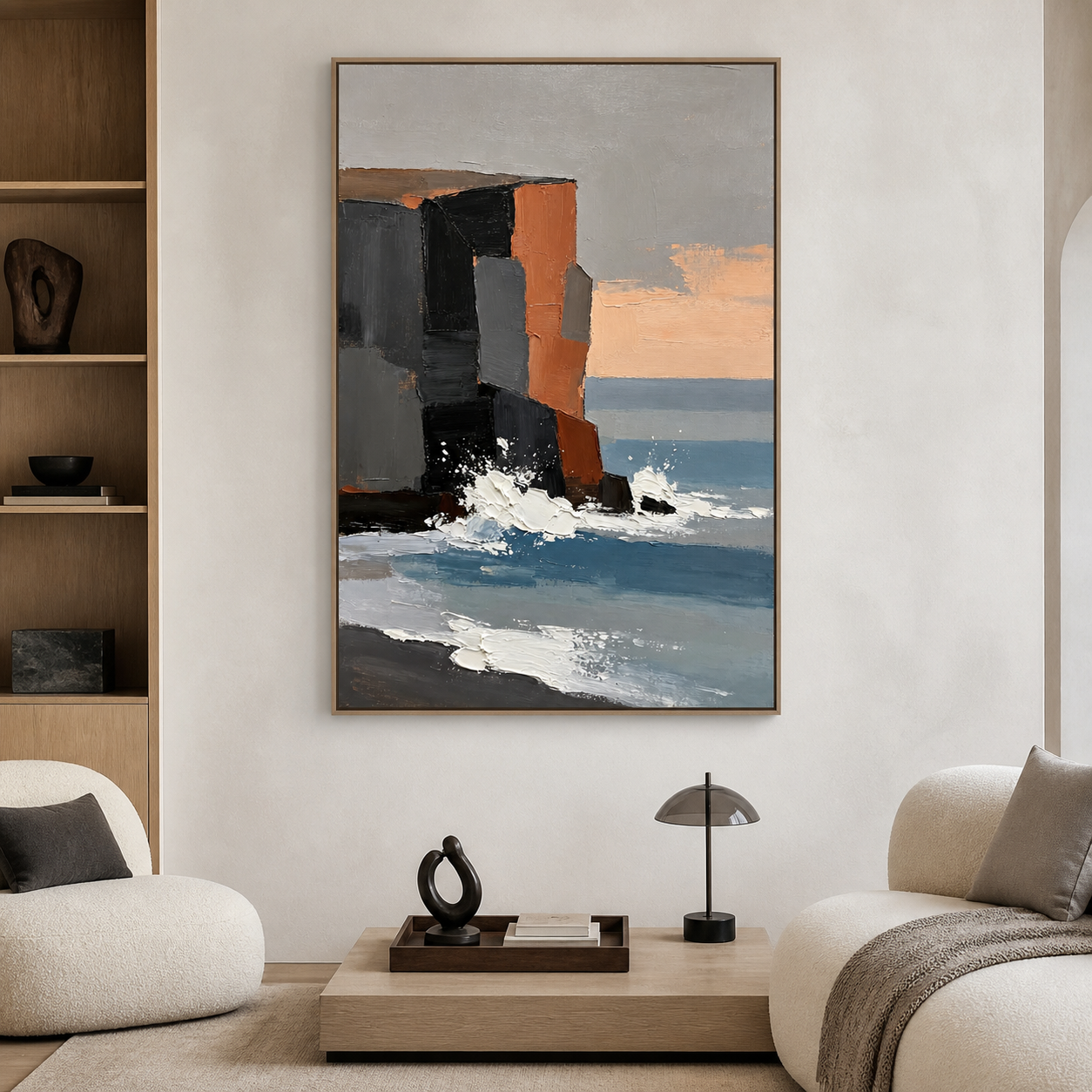 Abstract Coastal Wall Art | Geometric Shore