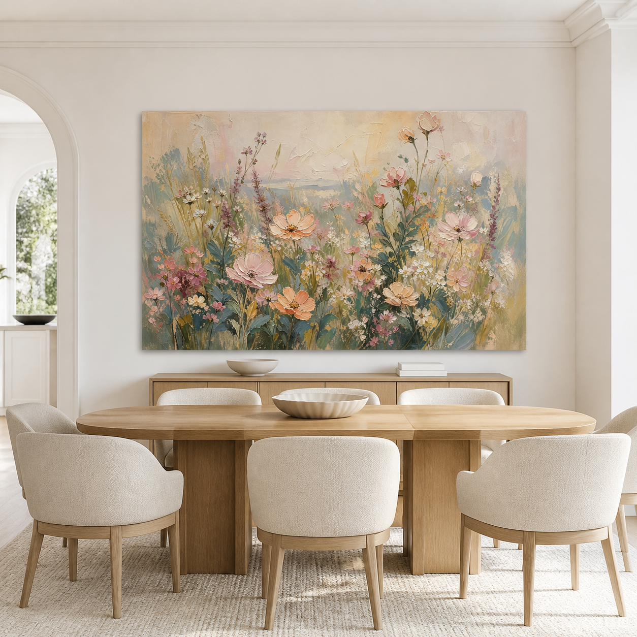 Pastel Wildflower Wall Art | Blush Meadow