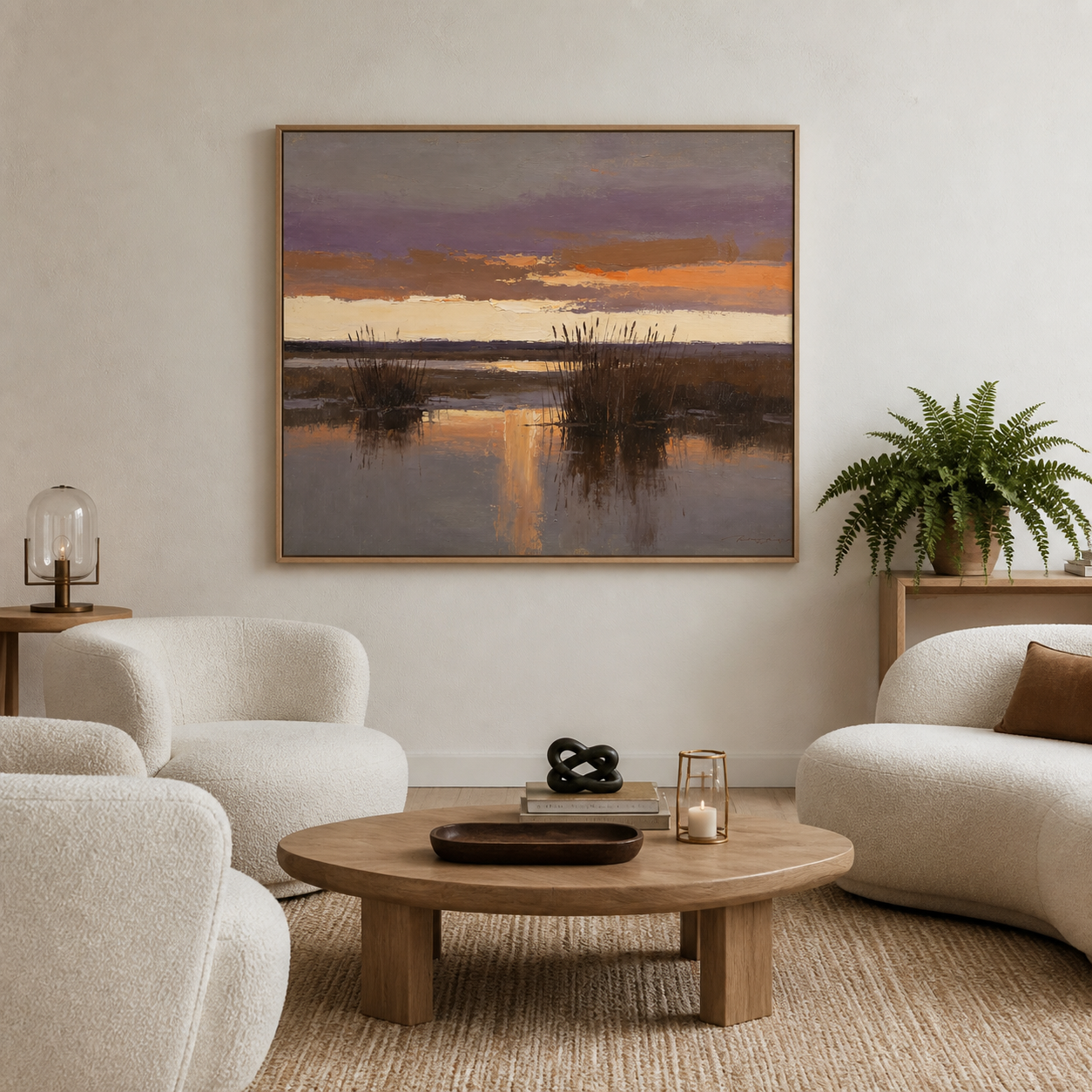 Abstract Marsh Landscape Wall Art | Violet Stillness