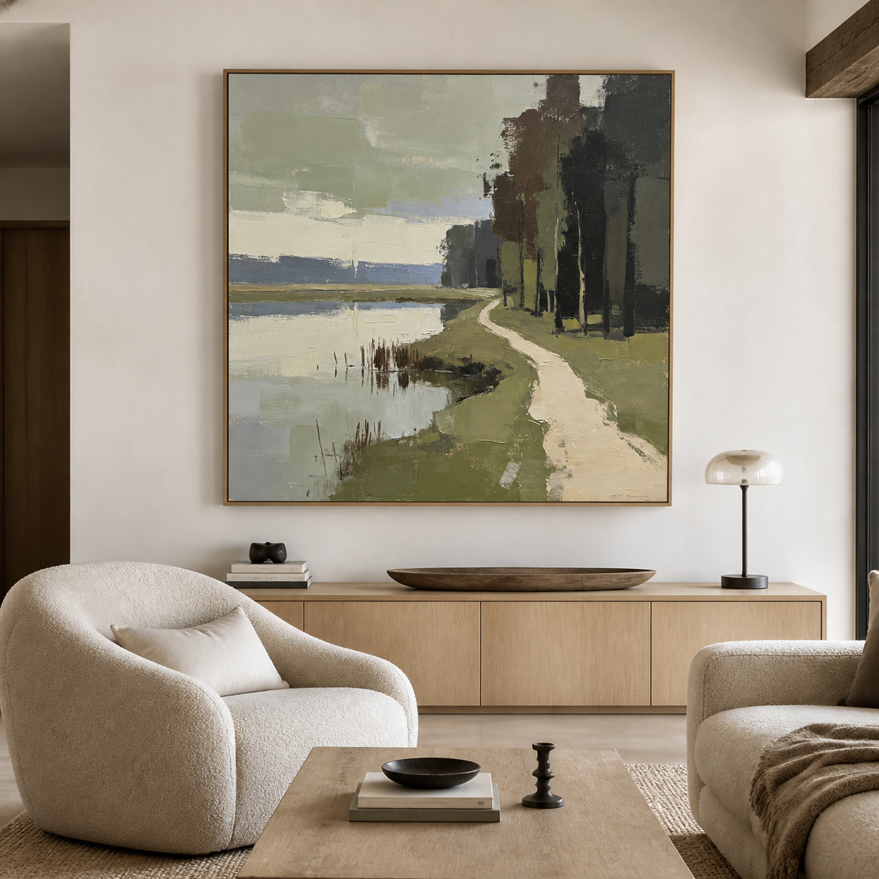 Abstract Lake Landscape Wall Art | Path by the Water