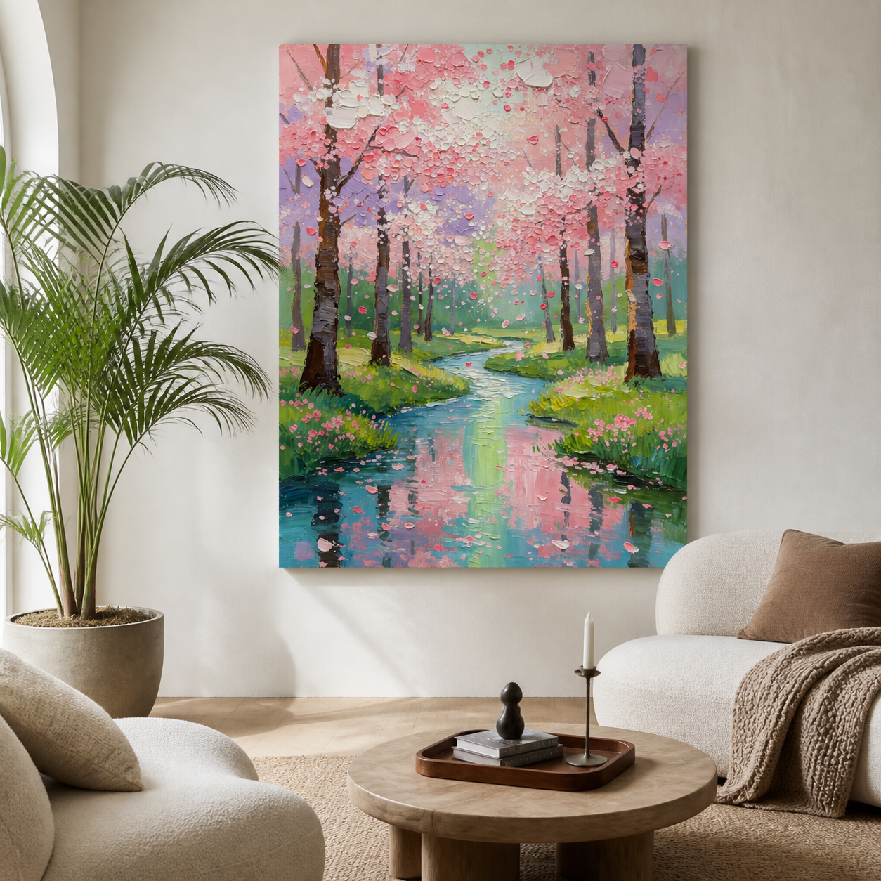 Pink Cherry Blossom Wall Art | Petal Stream