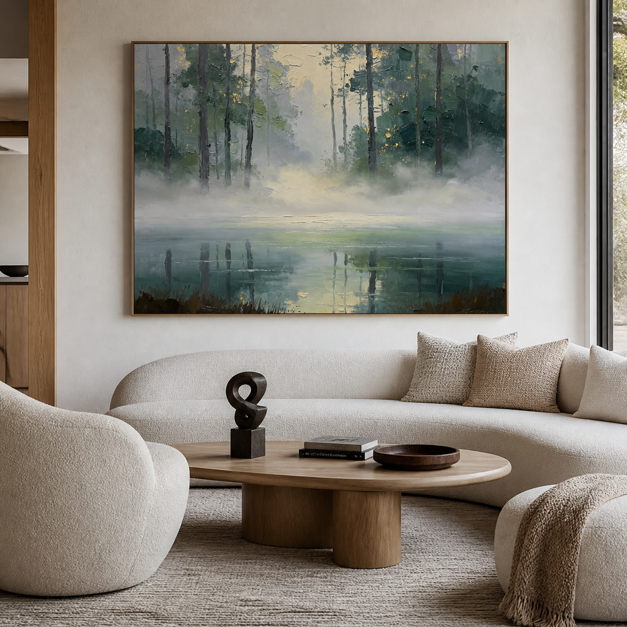 Misty Forest Lake Wall Art | Stillwater Veil