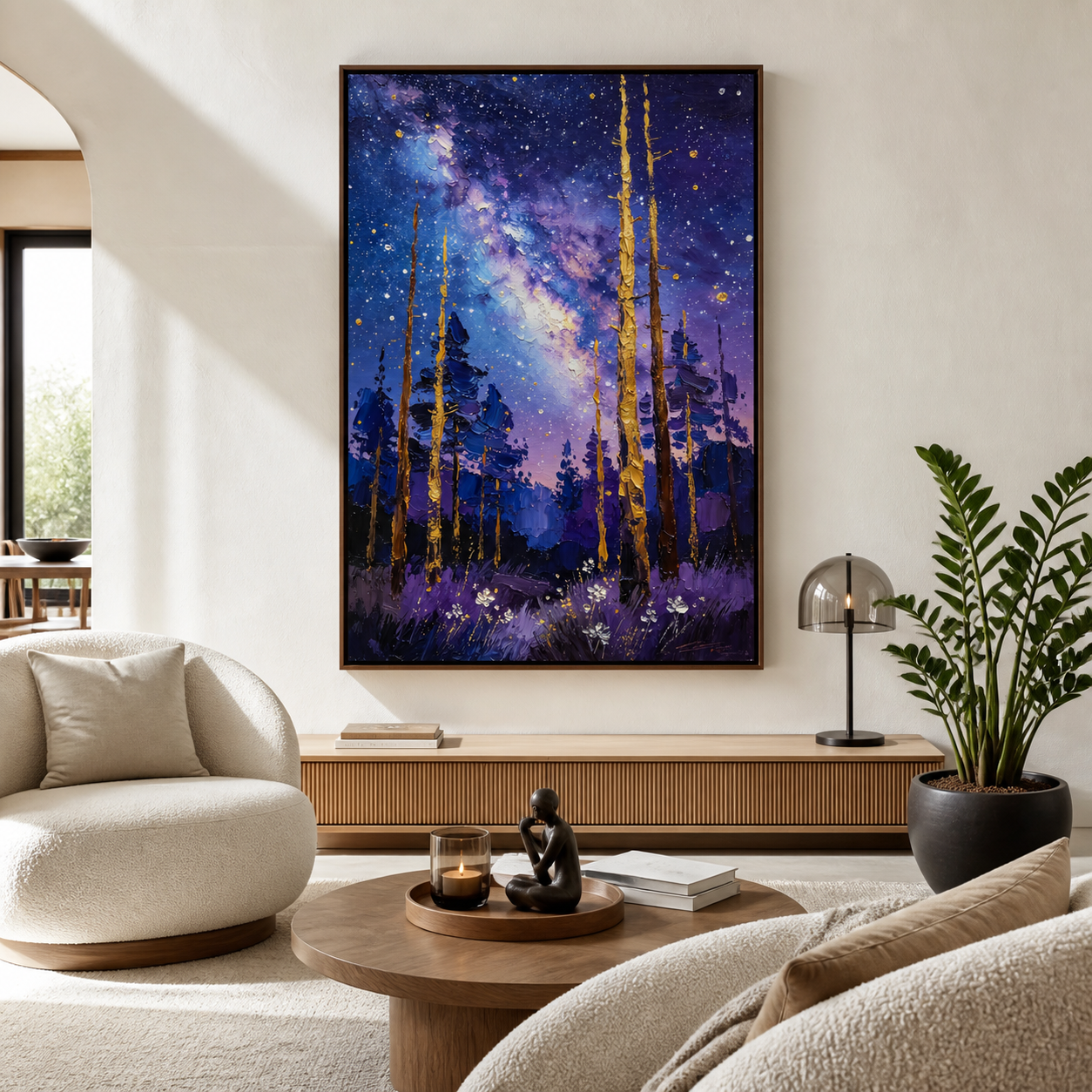 Milky Way Forest Wall Art | Golden Starlight