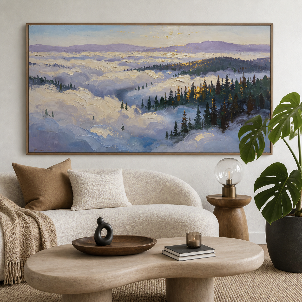 Snowy Mountain Wall Art | Clouds Above the Pines