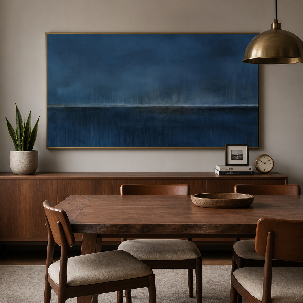 Blue Abstract Wall Art | Midnight Horizon