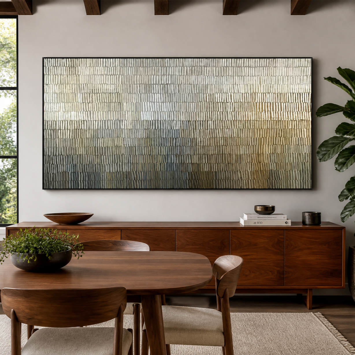 Neutral Abstract Wall Art | Faded Frequencies