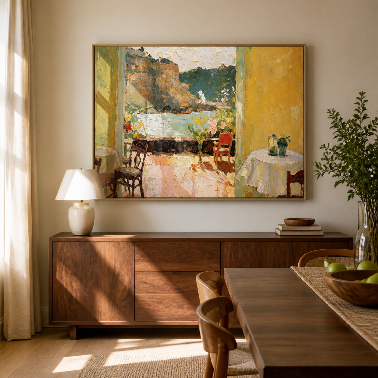 Mediterranean Café Wall Art | Table by the Water