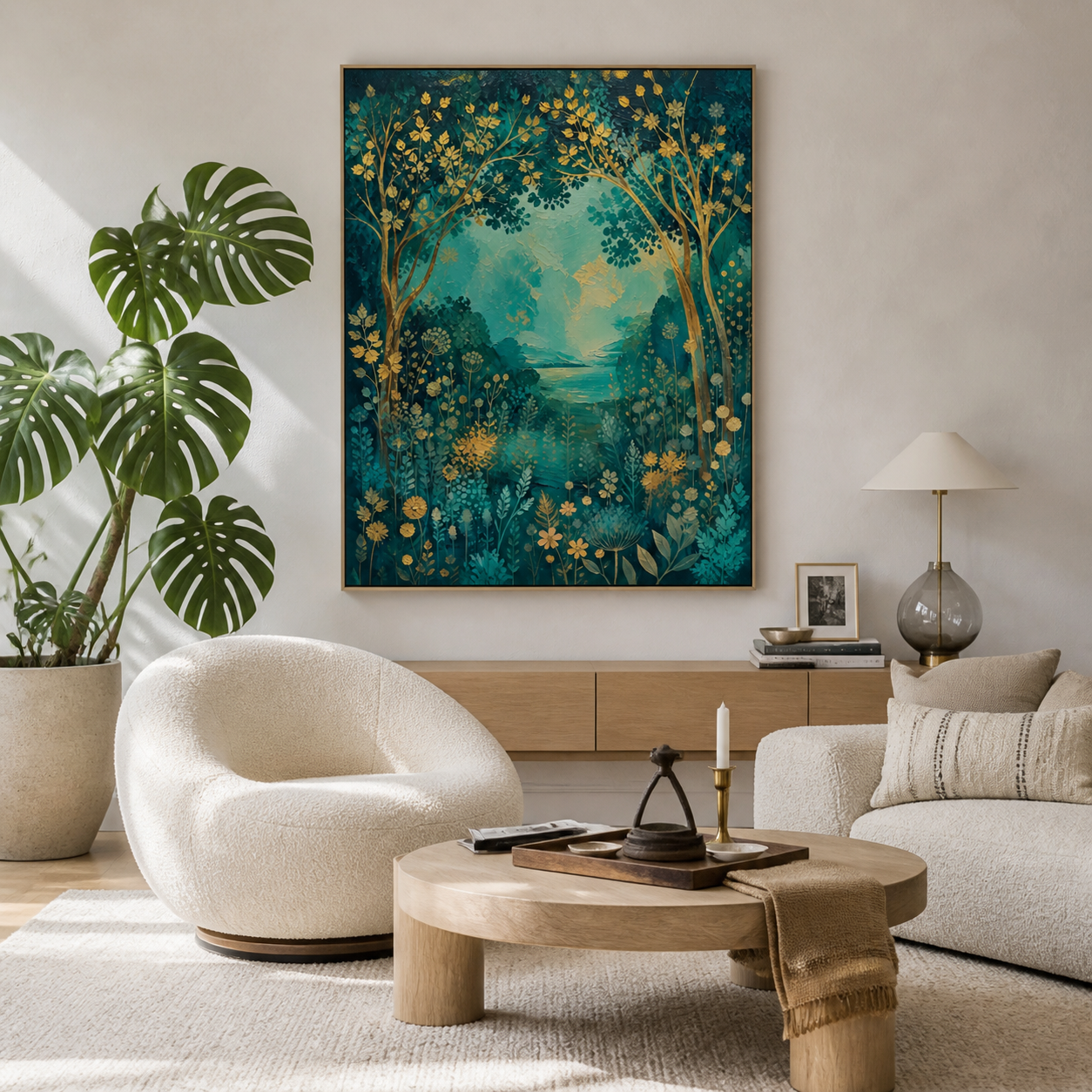 Teal Botanical Wall Art | Secret Lake Garden