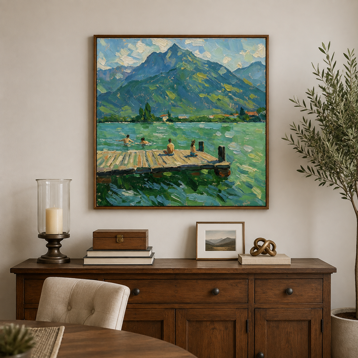 Mountain Lake Wall Art | Summer at the Dock