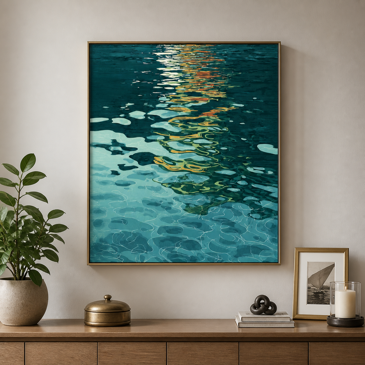 Water Reflection Wall Art | Gilded Current