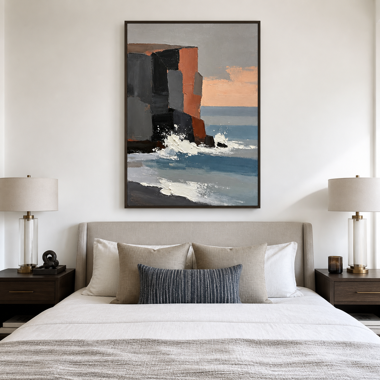Abstract Coastal Wall Art | Geometric Shore