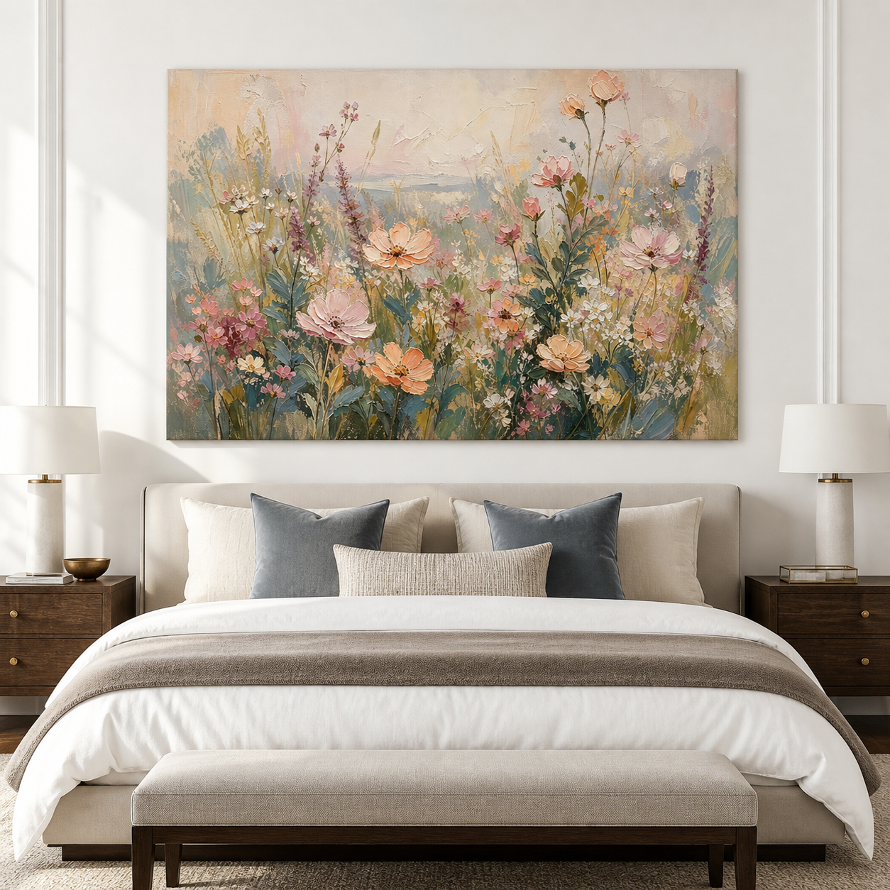 Pastel Wildflower Wall Art | Blush Meadow