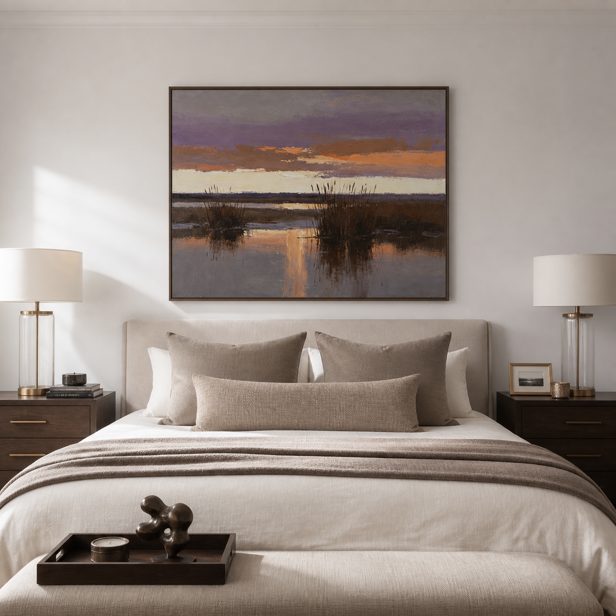 Abstract Marsh Landscape Wall Art | Violet Stillness