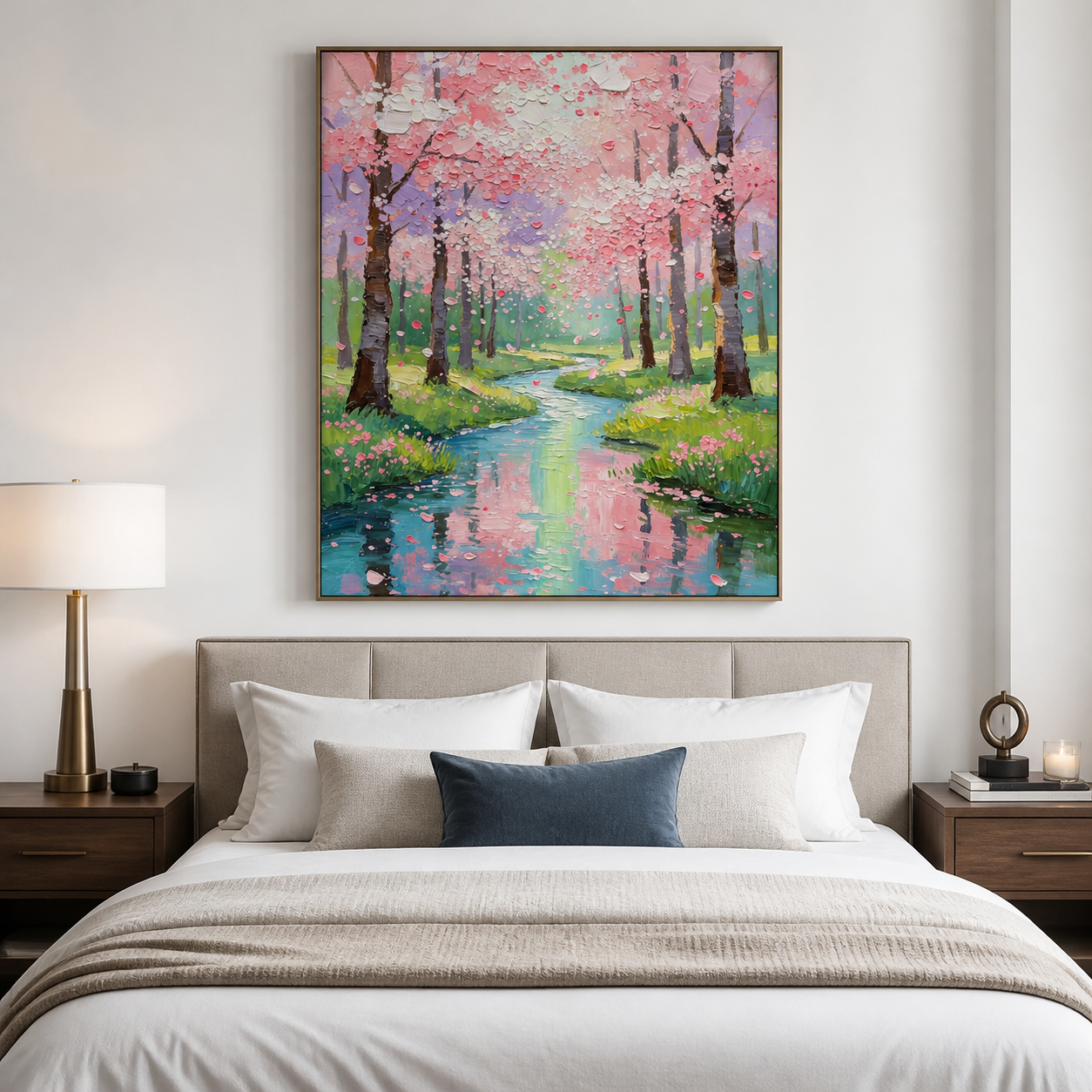 Pink Cherry Blossom Wall Art | Petal Stream