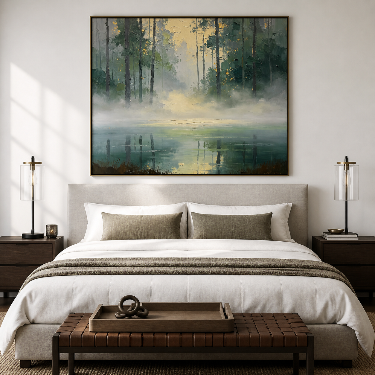 Misty Forest Lake Wall Art | Stillwater Veil