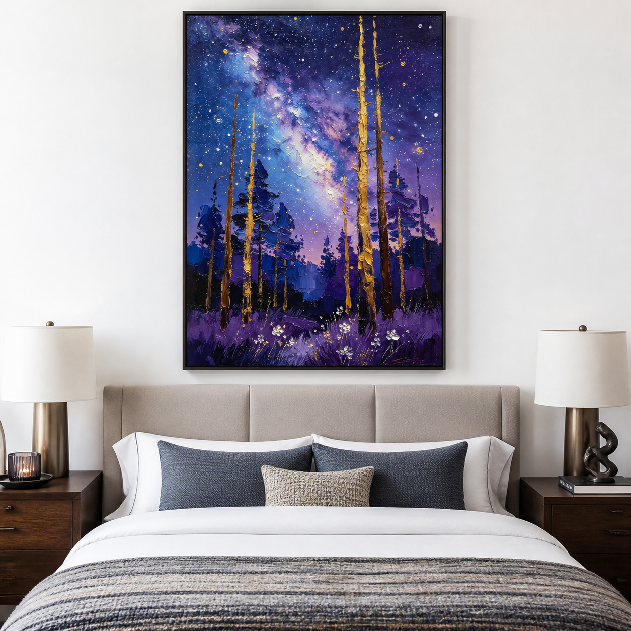 Milky Way Forest Wall Art | Golden Starlight