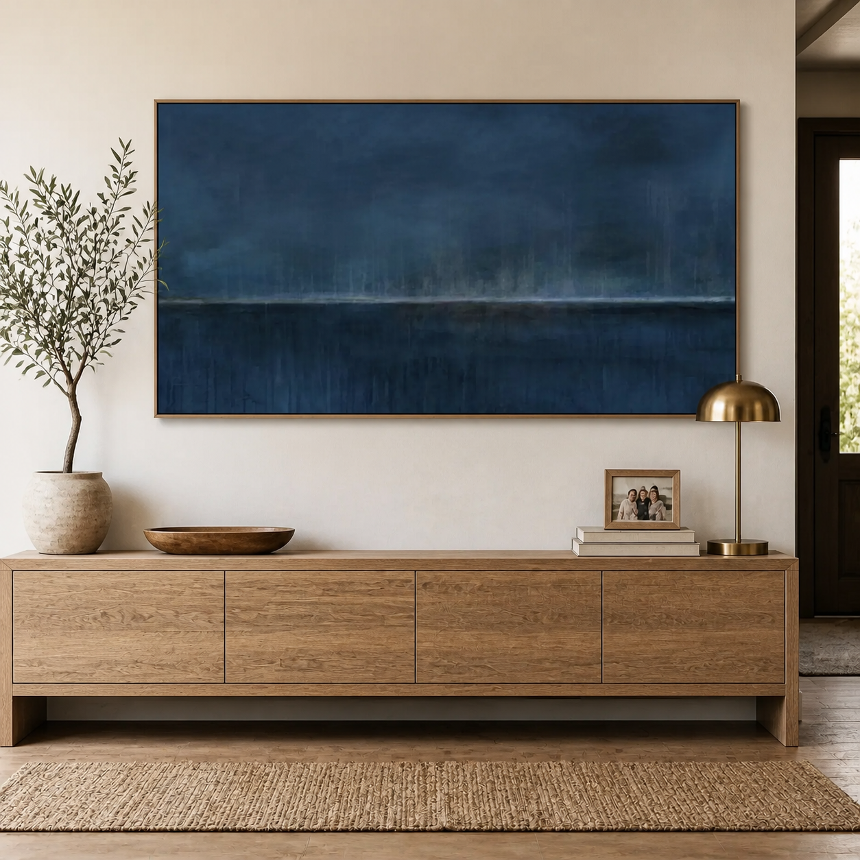 Blue Abstract Wall Art | Midnight Horizon