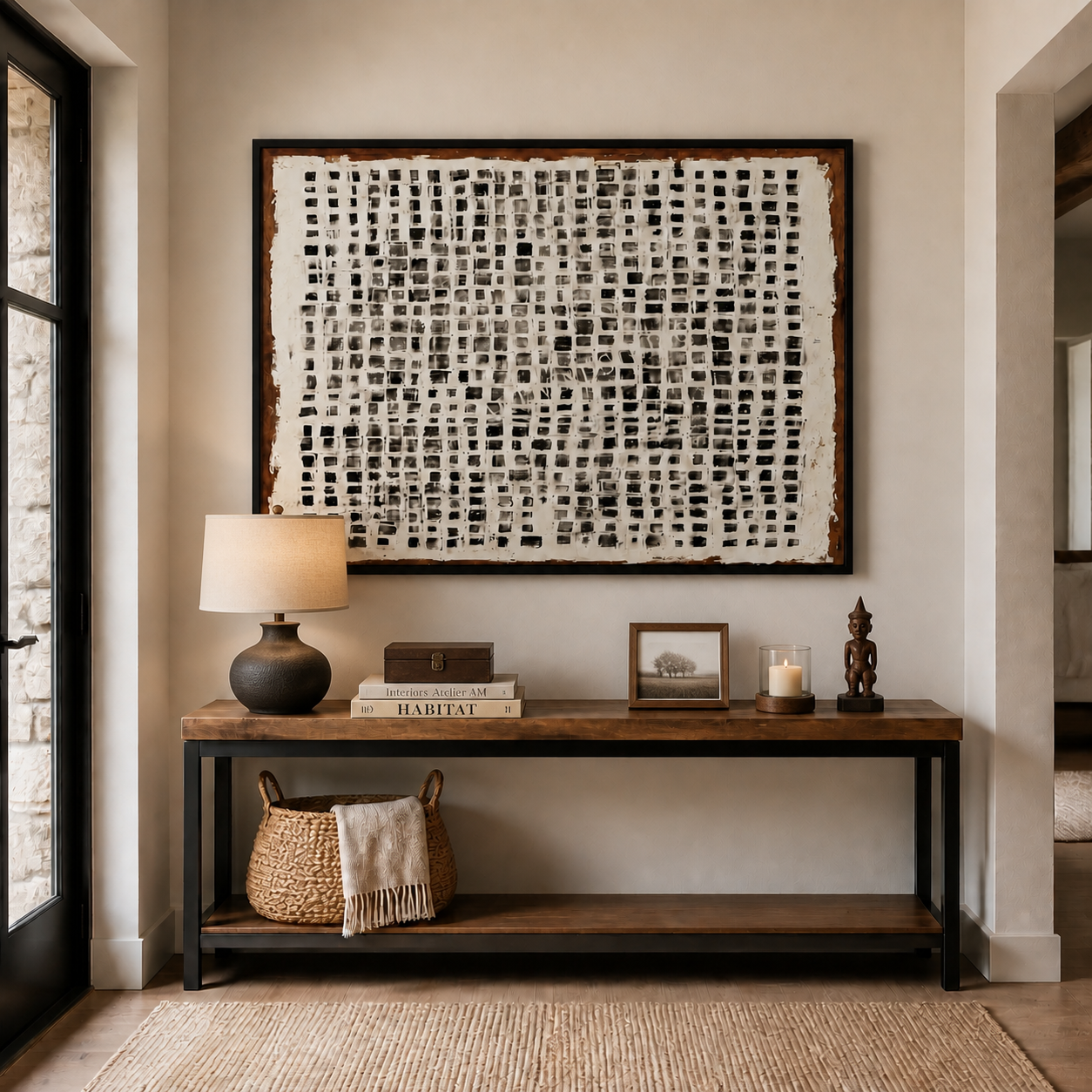 Black and White Abstract Wall Art | Broken Grid
