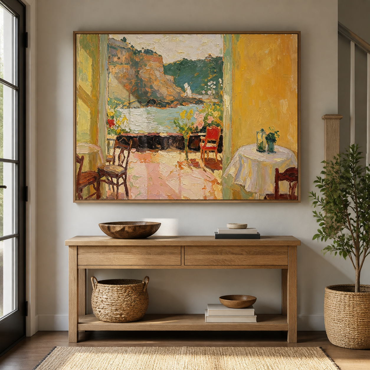 Mediterranean Café Wall Art | Table by the Water