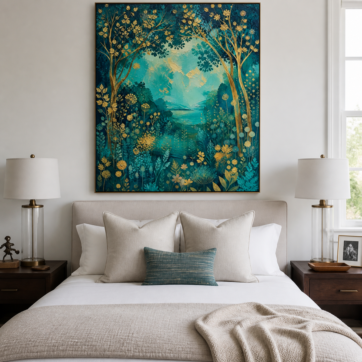 Teal Botanical Wall Art | Secret Lake Garden