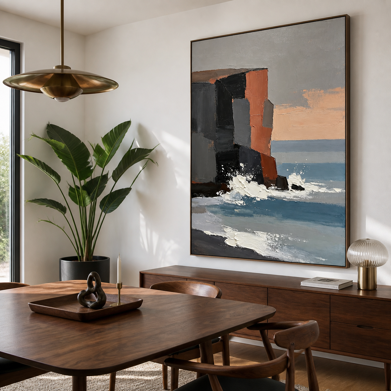 Abstract Coastal Wall Art | Geometric Shore