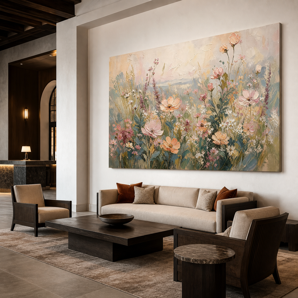 Pastel Wildflower Wall Art | Blush Meadow