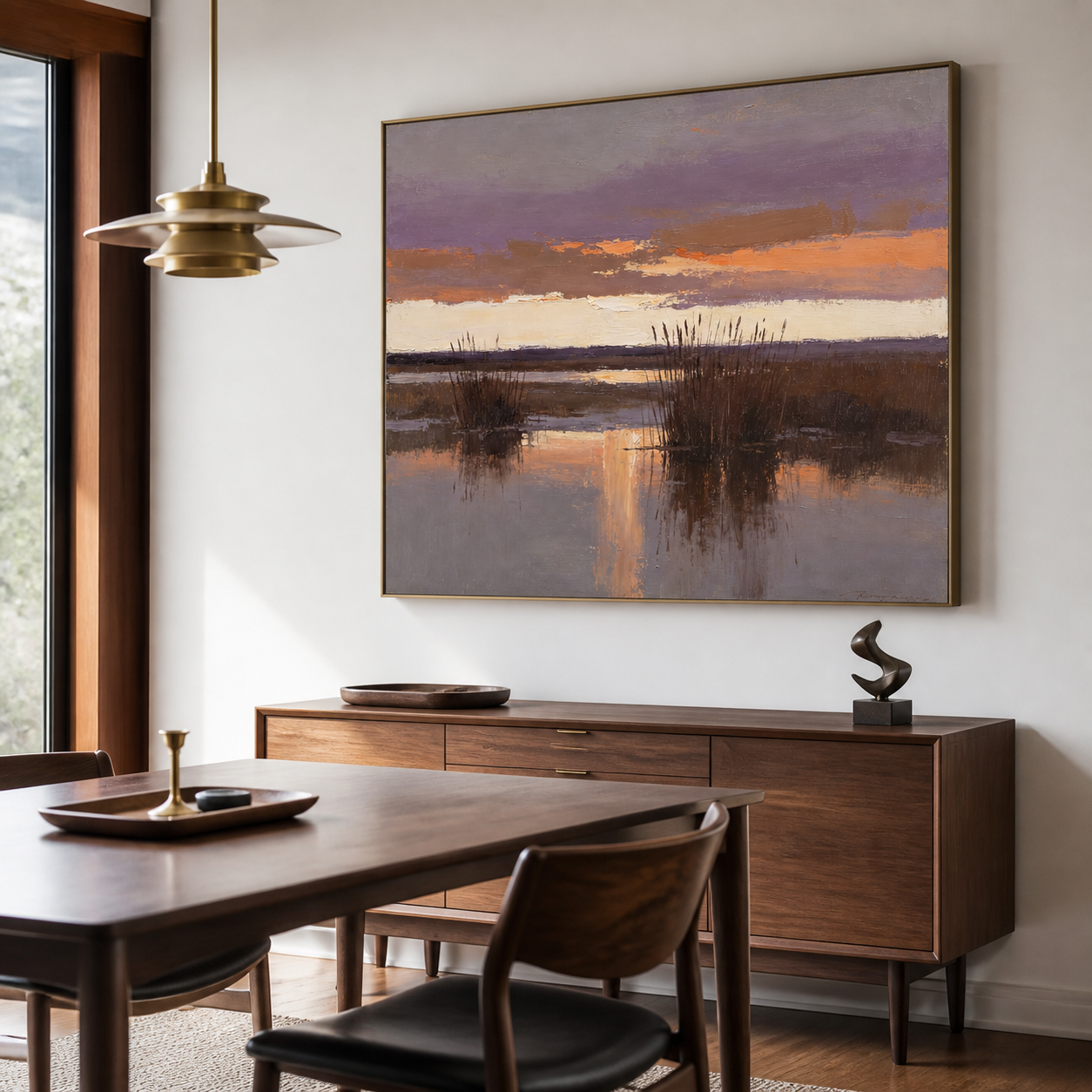 Abstract Marsh Landscape Wall Art | Violet Stillness