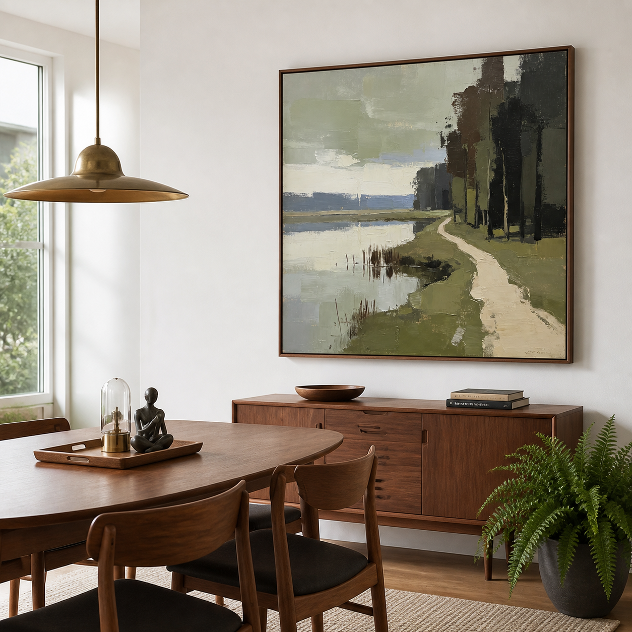 Abstract Lake Landscape Wall Art | Path by the Water
