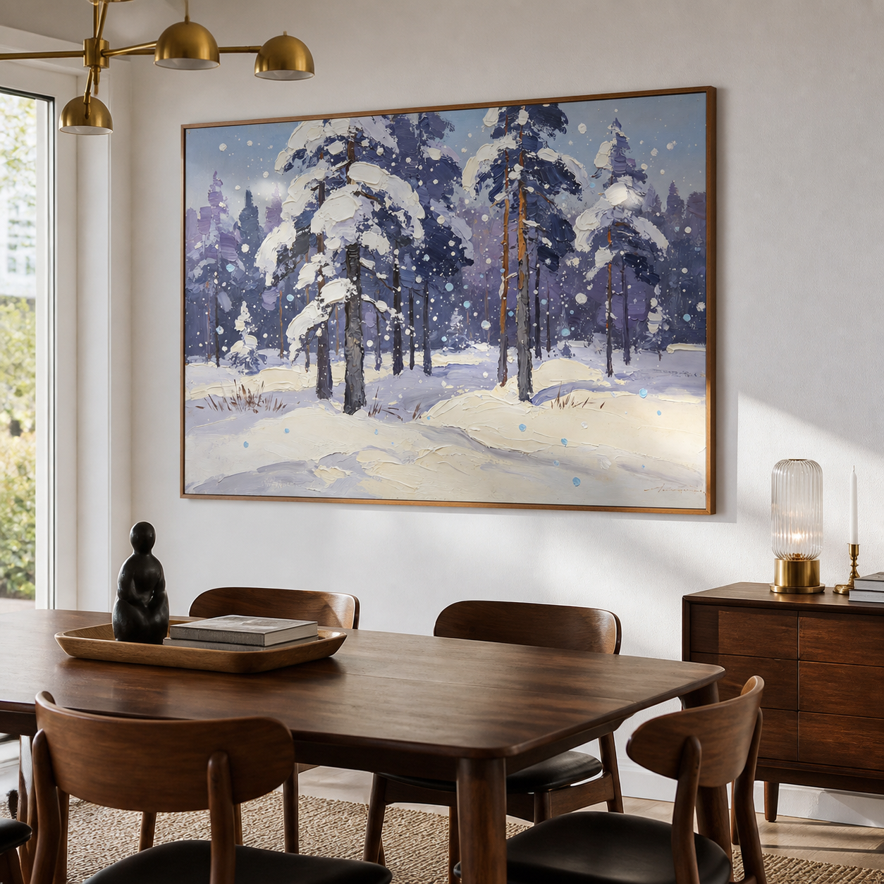 Winter Forest Wall Art | Lavender Snowfall
