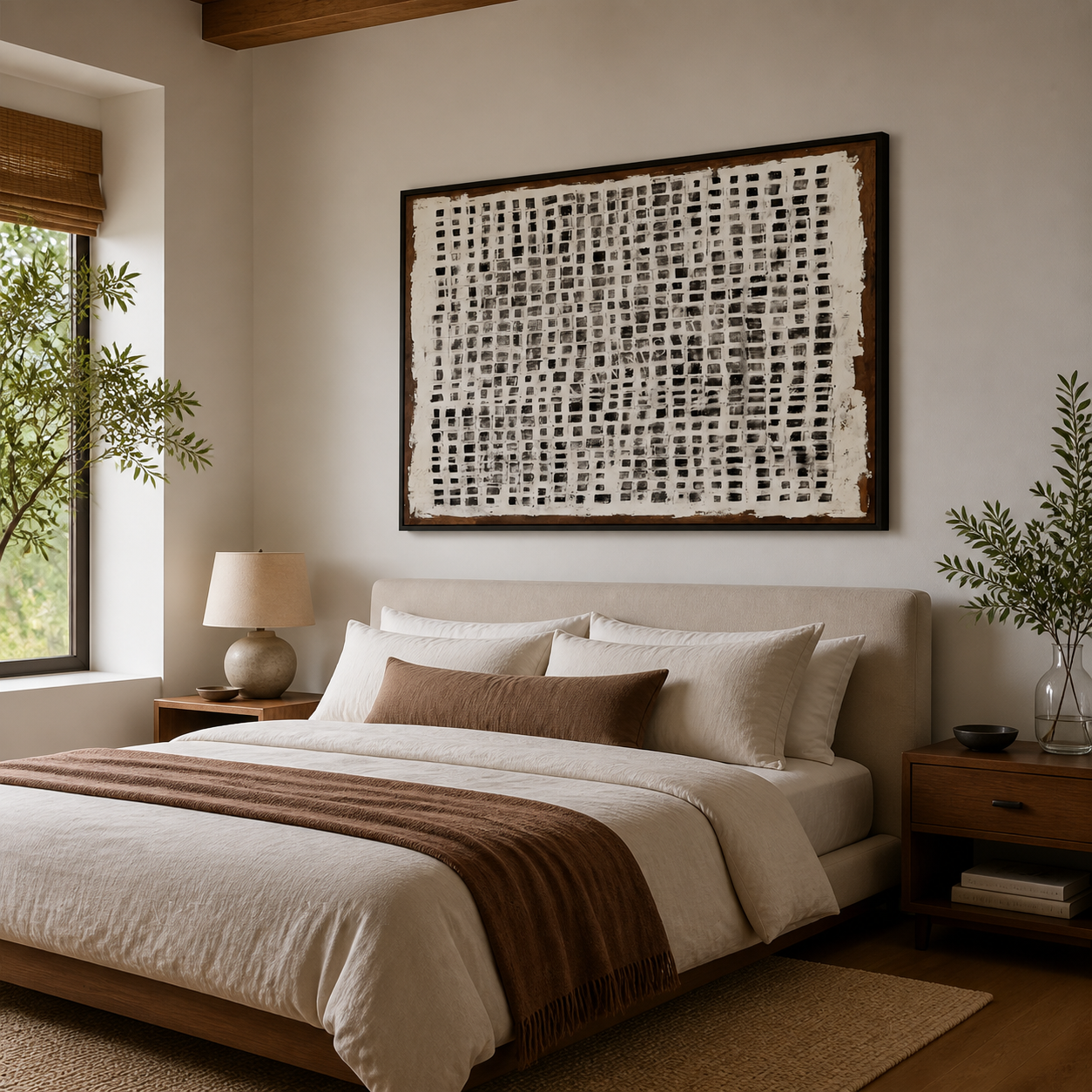 Black and White Abstract Wall Art | Broken Grid