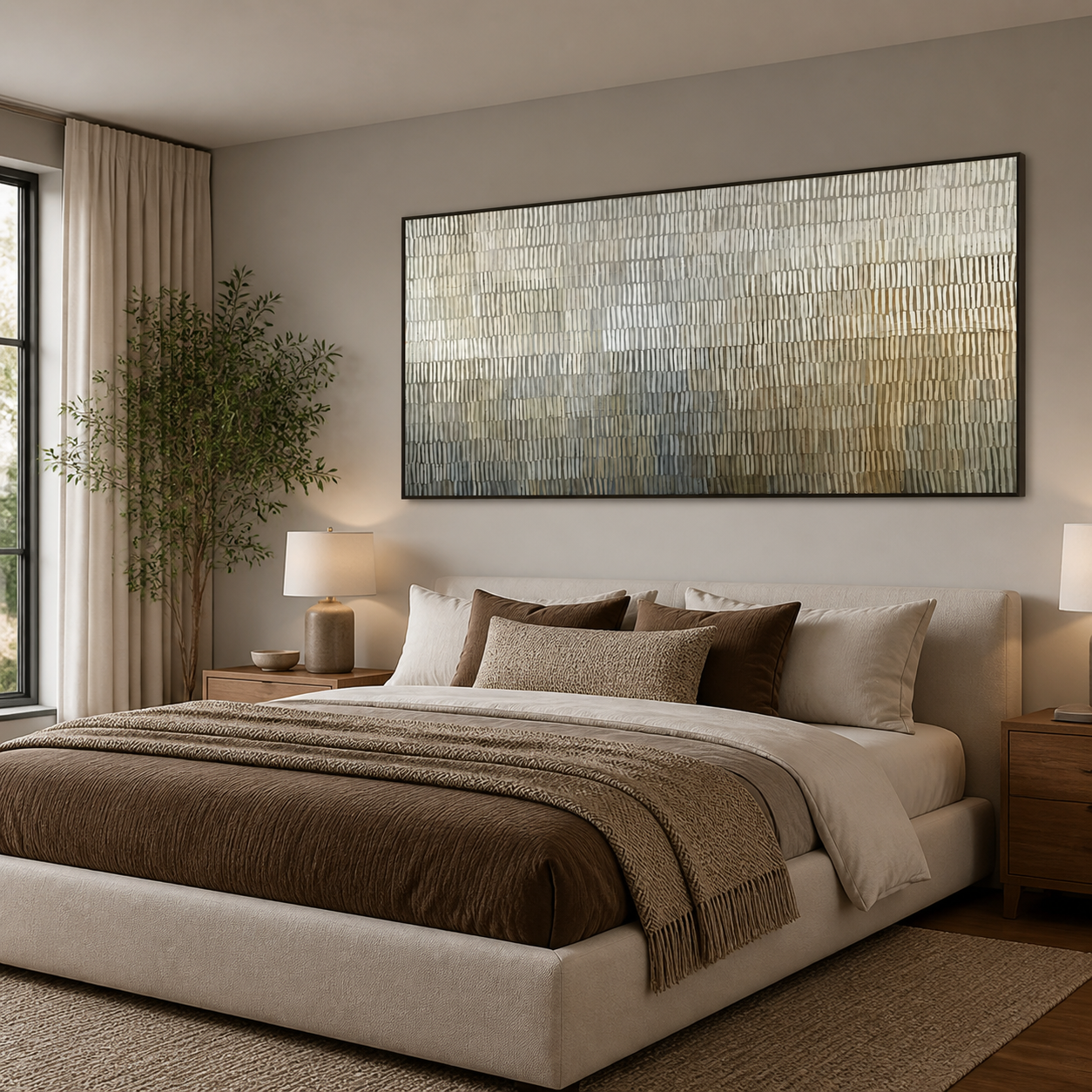 Neutral Abstract Wall Art | Faded Frequencies