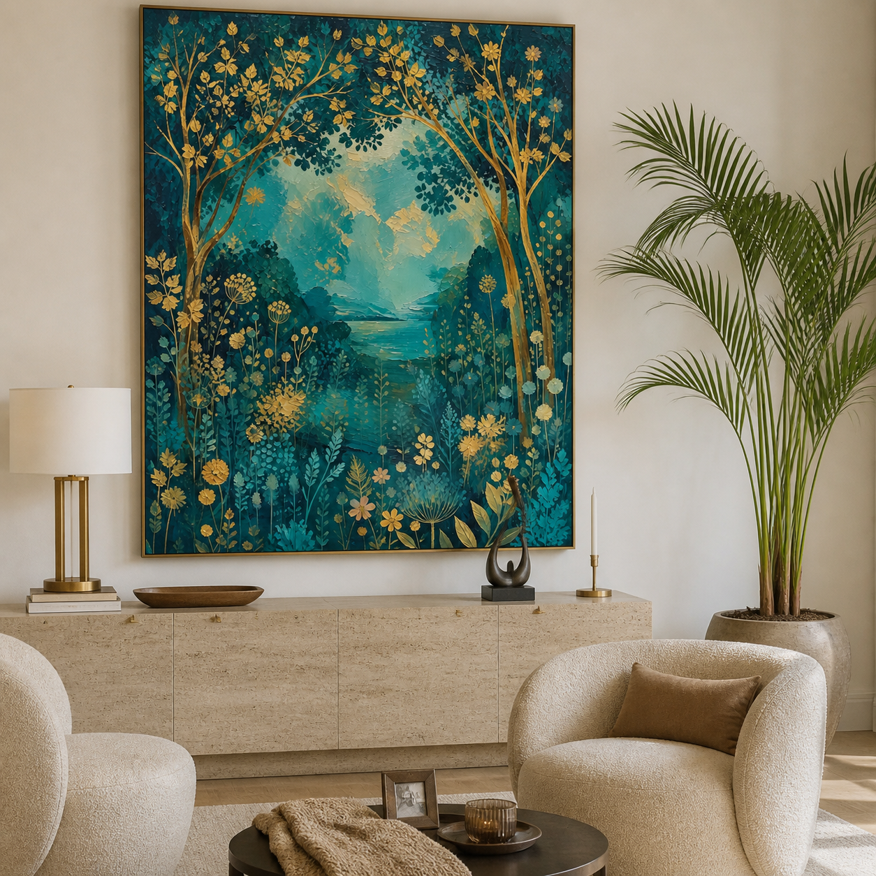 Teal Botanical Wall Art | Secret Lake Garden