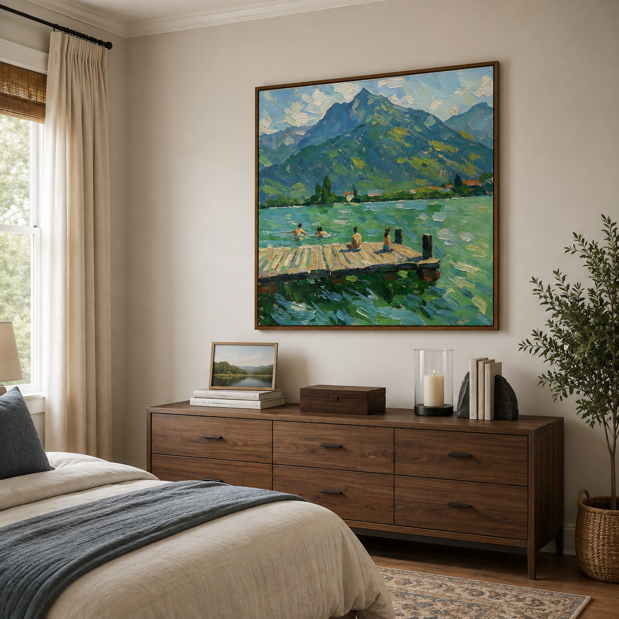 Mountain Lake Wall Art | Summer at the Dock
